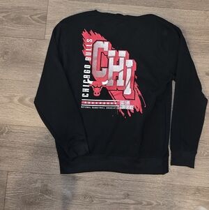 NBA Black Hoodie with Red and White Chicago Bulls Design